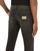 Black wash skinny stretch jeans - | Dolce & Gabbana