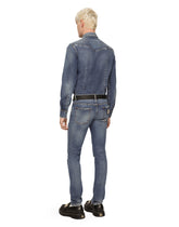 Light blue skinny stretch jeans with rips - | Dolce & Gabbana