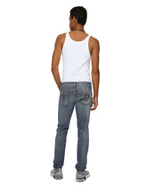 Light blue skinny stretch jeans with whiskering - | Dolce & Gabbana