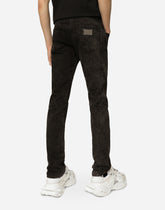 Marble-effect skinny stretch jeans - | Dolce & Gabbana