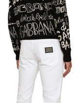 White skinny stretch jeans - | Dolce & Gabbana