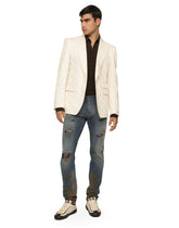 Overdyed stretch denim skinny jeans - | Dolce & Gabbana