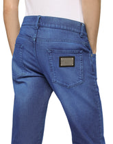 Skinny overdyed stretch jeans - | Dolce & Gabbana