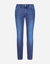 Skinny overdyed stretch jeans - | Dolce & Gabbana