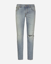 Skinny washed stretch denim jeans - | Dolce & Gabbana