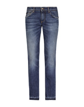 Washed skinny fit stretch denim jeans - | Dolce & Gabbana