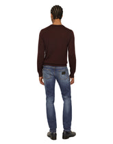 Washed skinny fit stretch denim jeans - | Dolce & Gabbana