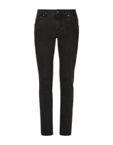 Washed skinny fit stretch denim jeans - | Dolce & Gabbana