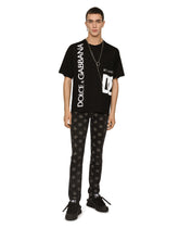 Skinny stretch jacquard jeans with DG Monogram design - | Dolce & Gabbana