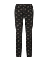 Skinny stretch jacquard jeans with DG Monogram design - | Dolce & Gabbana