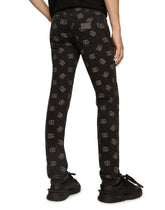 Skinny stretch jacquard jeans with DG Monogram design - | Dolce & Gabbana