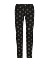 Skinny stretch jacquard jeans with DG Monogram design - | Dolce & Gabbana