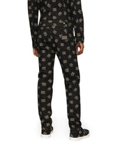 Skinny stretch jacquard jeans with DG Monogram design - | Dolce & Gabbana