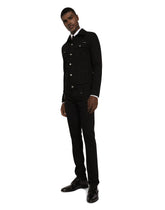 Stretch skinny jeans with rhinestone embroidery - | Dolce & Gabbana