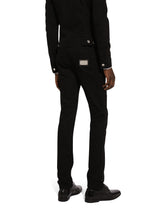 Stretch skinny jeans with rhinestone embroidery - | Dolce & Gabbana
