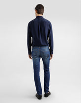 Skinny jeans in stretch cotton with logo embroidery - | Dolce & Gabbana