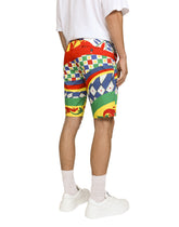 Carretto-print stretch cotton drill shorts - | Dolce & Gabbana