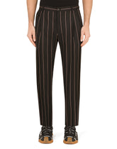 Pinstripe stretch wool pants - | Dolce & Gabbana