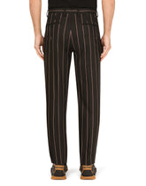 Pinstripe stretch wool pants - | Dolce & Gabbana