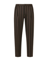 Pinstripe stretch wool pants - | Dolce & Gabbana