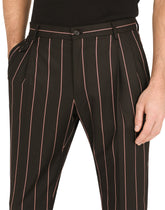 Pinstripe stretch wool pants - | Dolce & Gabbana