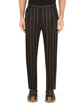 Pinstripe stretch wool pants - | Dolce & Gabbana