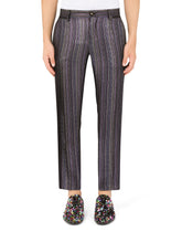 Striped lurex jacquard pants - | Dolce & Gabbana