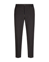 Pinstripe virgin wool pants - | Dolce & Gabbana