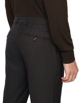 Pinstripe virgin wool pants - | Dolce & Gabbana