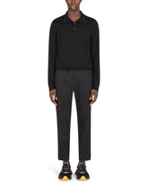 WOOL JOGGING PANTS WITH PLATE DETAIL - | Dolce & Gabbana