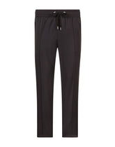 Wool jogging pants with tag - | Dolce & Gabbana