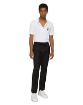 Wool jogging pants with tag - | Dolce & Gabbana