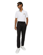 Wool jogging pants with tag - | Dolce & Gabbana