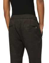 Glen plaid jersey jogging pants - | Dolce & Gabbana