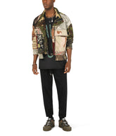 Stretch cotton jogging pants with bands - | Dolce & Gabbana