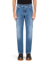 Washed light blue regular-fit jeans - | Dolce & Gabbana