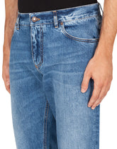 Washed light blue regular-fit jeans - | Dolce & Gabbana