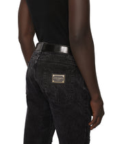 Black regular-fit jeans with rips - | Dolce & Gabbana