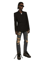 Regular-fit blue wash denim jeans with rips - | Dolce & Gabbana