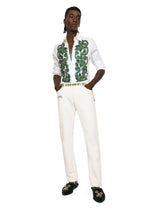 Regular-fit white denim jeans - | Dolce & Gabbana