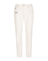Regular-fit white denim jeans - | Dolce & Gabbana