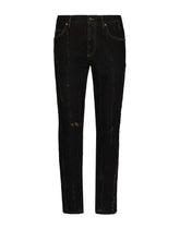 Overdyed regular fit jeans with subtle abrasions - | Dolce & Gabbana