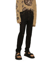 Overdyed regular fit jeans with subtle abrasions - | Dolce & Gabbana