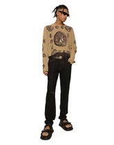 Overdyed regular fit jeans with subtle abrasions - | Dolce & Gabbana