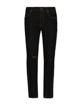 Overdyed regular fit jeans with subtle abrasions - | Dolce & Gabbana