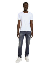 Regular-fit blue wash jeans with abrasions - | Dolce & Gabbana