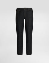 Regular-fit cotton jeans with tag - | Dolce & Gabbana