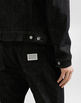 Regular-fit cotton jeans with tag - | Dolce & Gabbana