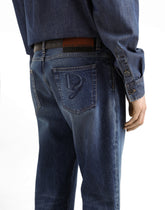 Regular cotton jeans with plaque - | Dolce & Gabbana
