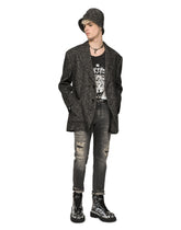 Loose gray jeans with repaired rips - | Dolce & Gabbana